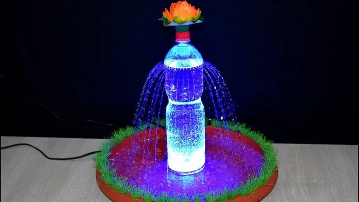Поделки самоделки для 7 лет How to make Tabletop Fountain with plastic bottle and Led very easy and fast / D