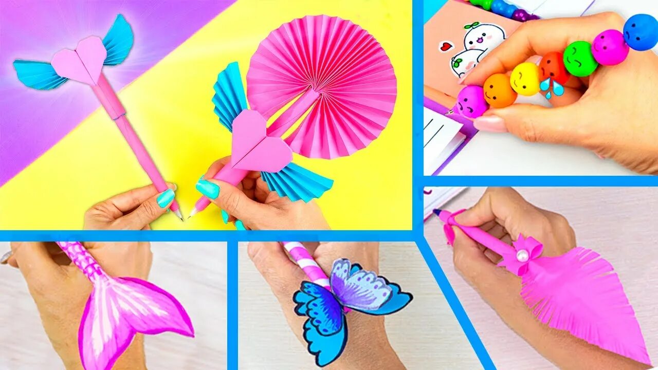 Поделки самоделки для 7 лет Бэк ту скул! 5 Идей крутых ручек Канцелярия своими руками Diy Back to school - Y