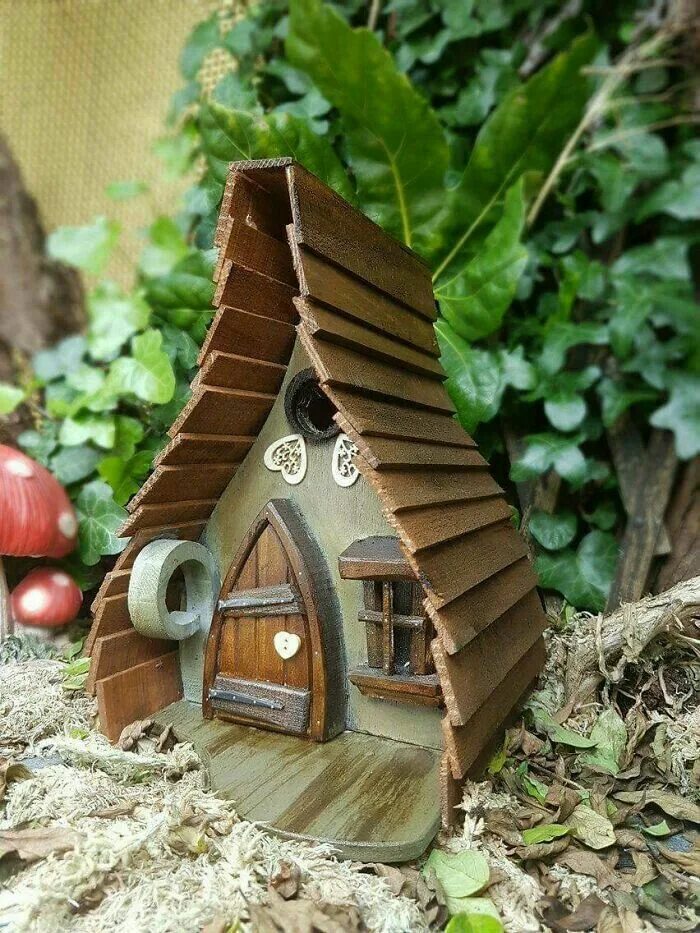 Поделки самоделки дома Pin by Thomas Van de Wetering on Vogelhäuser Decorative bird houses, Fairy garde