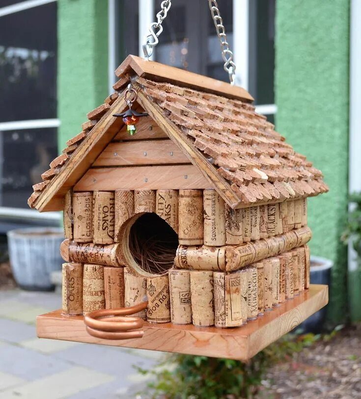 Поделки самоделки дома CUSTOM MADE Bird House using Repurposed Wine Corks and Etsy in 2020 Handmade bir