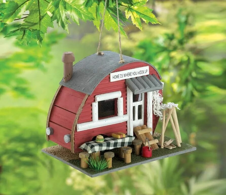 Поделки самоделки домик Red Trailer Birdhouse Bird houses, Bird house, Unique bird houses