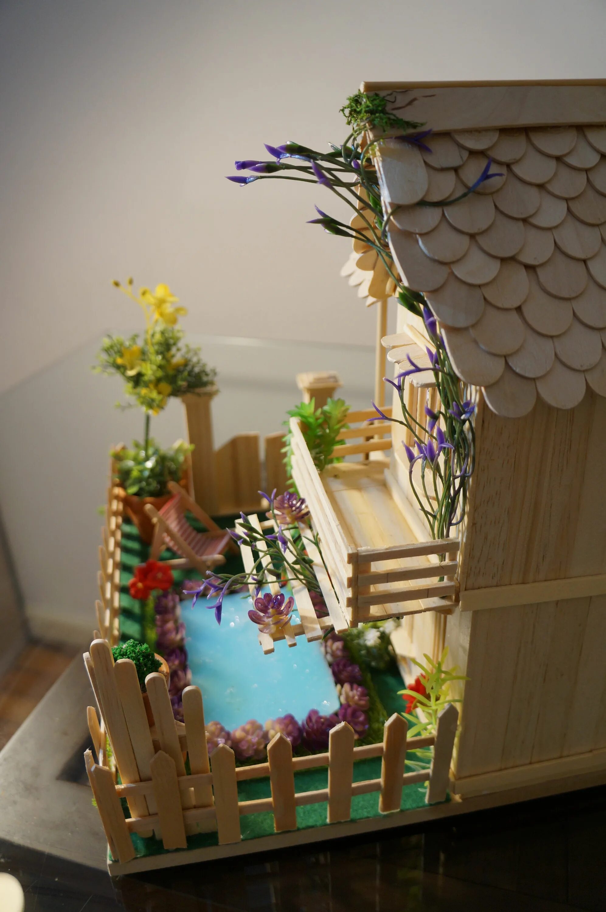 Поделки самоделки домик Palito de picole Popsicle Miniatura Artesanato Artesanato com palito de picolé, 