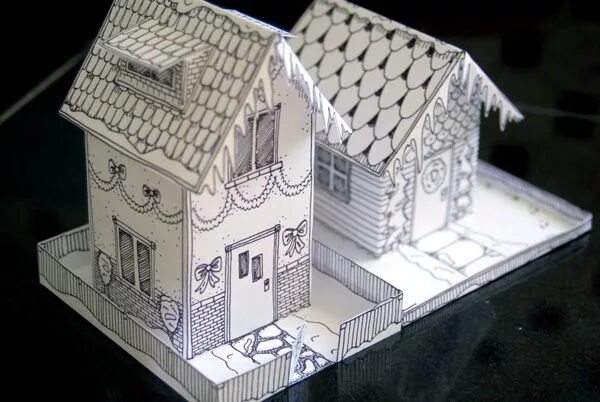 Поделки самоделки домик из бумаги Paper house template, Holiday crafts for kids, Paper houses
