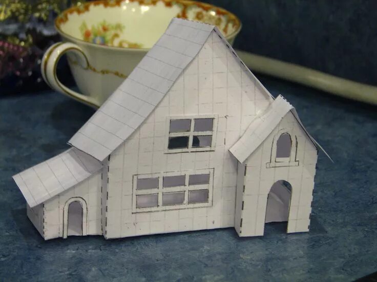 Поделки самоделки домик из бумаги new Putz house patterns Putz houses, Christmas village houses, Glitter houses