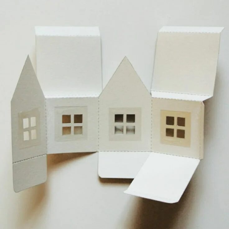 Поделки самоделки домик из бумаги Paper House Luminaries Druckvorlage, Grafiken und Anweisungen - Etsy.de Блестящи