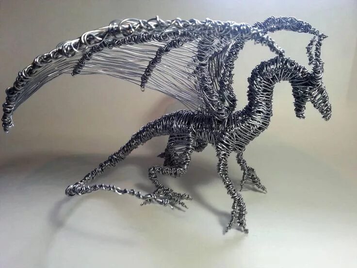 Поделки самоделки дракон Wire Dragon #5 by Mike-Perrotta Wire art sculpture, Copper wire art, Wire sculpt