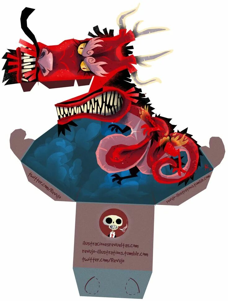 Поделки самоделки дракон из бумаги Dragón Big Brother. Móntalo y verás como te sigue con la mirada. Paper animals, 