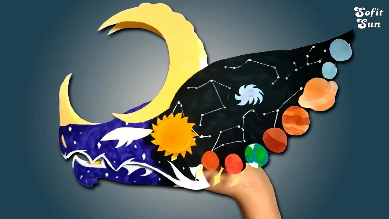 Поделки самоделки дракон на руку Как сделать Космического дракона из бумаги на руку. DIY Sofit Sun - YouTube