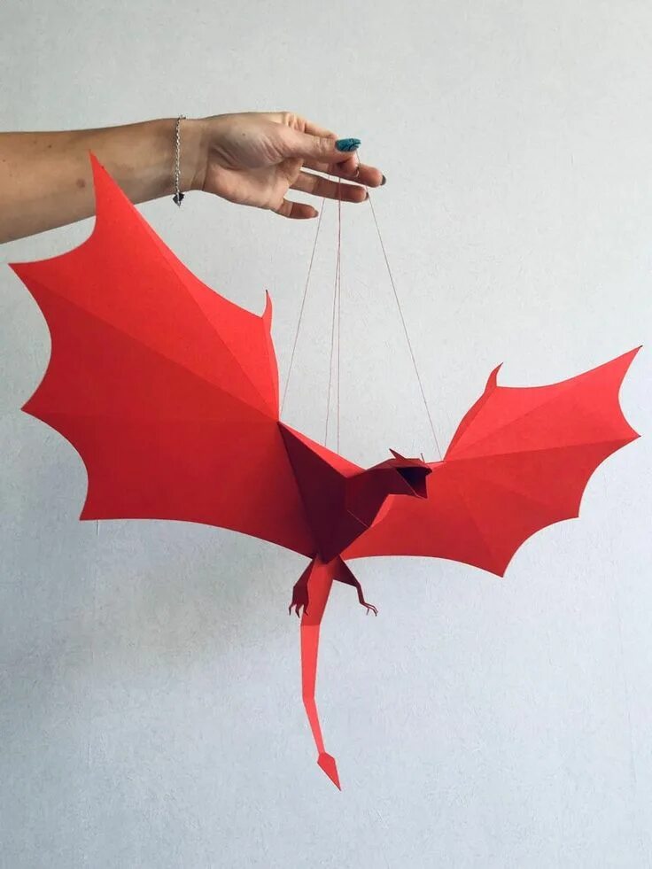 Поделки самоделки дракон на руку Dragon wyvern Make Your Own 3D Paper Mobile, Wall Art, Dragon Party Decorations,