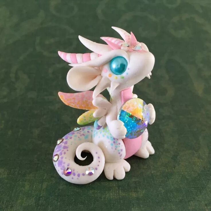 Поделки самоделки дракончики Gem dragon by Dragons&Beasties Поделки, Дракон из полимерной глины, Рождественск