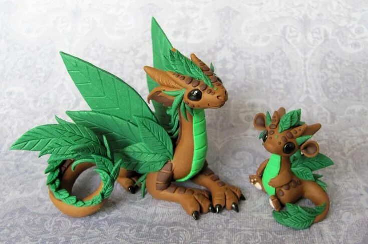 Поделки самоделки дракончики Leaf Dragons by DragonsAndBeasties on DeviantArt Предметы из полимерной глины, Д