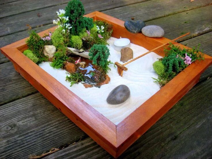 Поделки самоделки дзен Mini zen garden #mini_garden_boxes Миниатюрный сад, Сады в стиле дзен, Мини сады