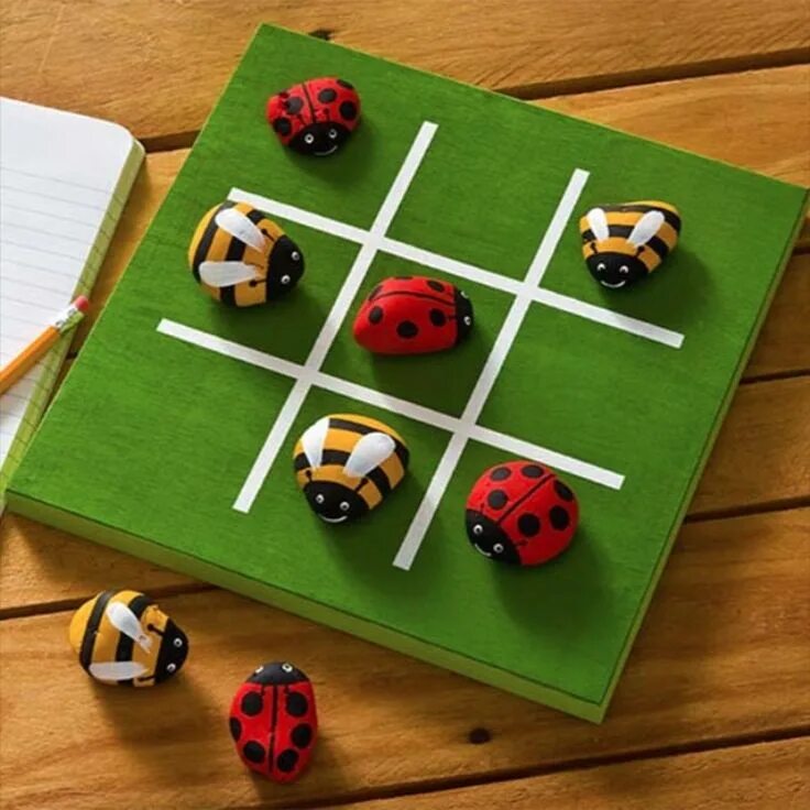 Поделки самоделки игры своими руками Настольные игры своими руками Rock crafts, Summer crafts, Tic tac toe
