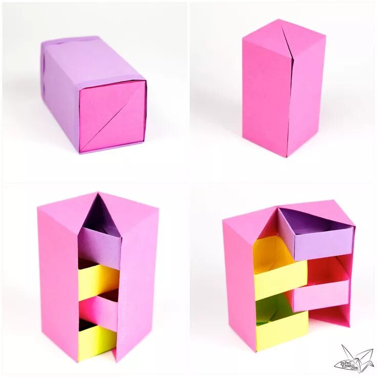 Поделки самоделки из бумаги без клея Origami Diagonal Box Divider Tutorial Origami vouwen doosje, Origami, Origami vo