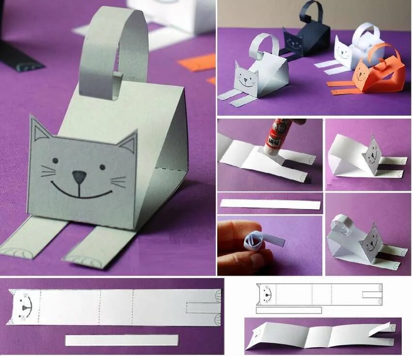 Поделки самоделки из бумаги для школы Как сделать кота из бумаги. Пошаговые инструкции + 300 фото Origami