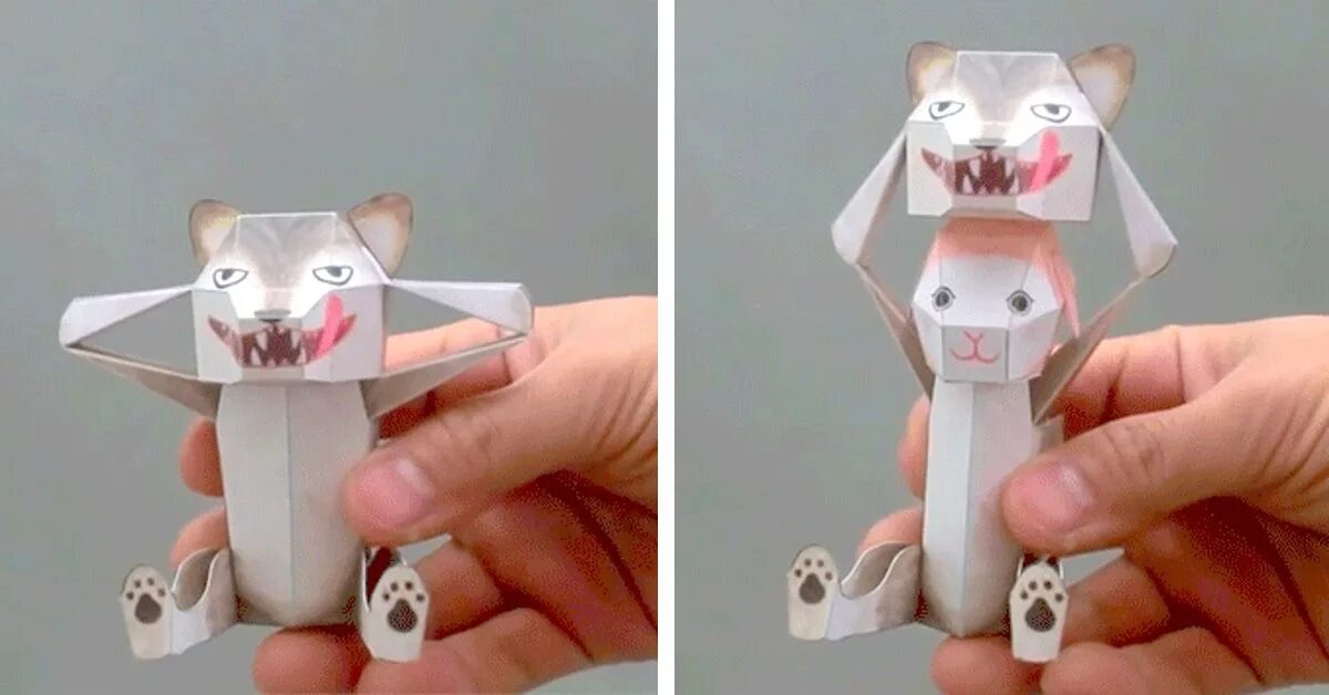 Поделки самоделки из бумаги котики Fun Paper Animal Puppets Designed to Move in Unexpected Ways When Touched Paper 