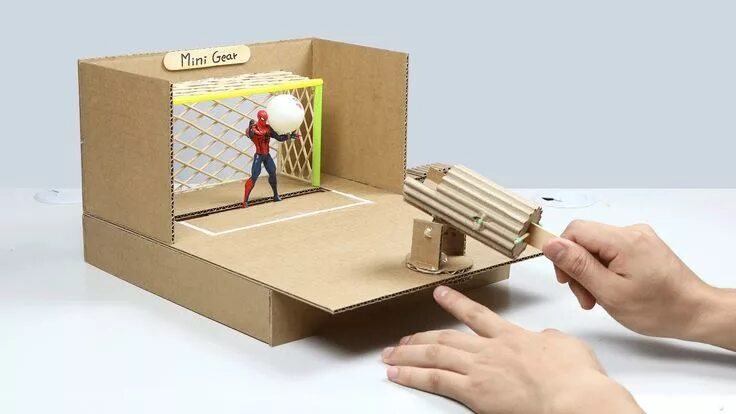 Поделки самоделки из картона How to Make Soccer Challenge from Cardboard Soccer games, Diy games, Cardboard