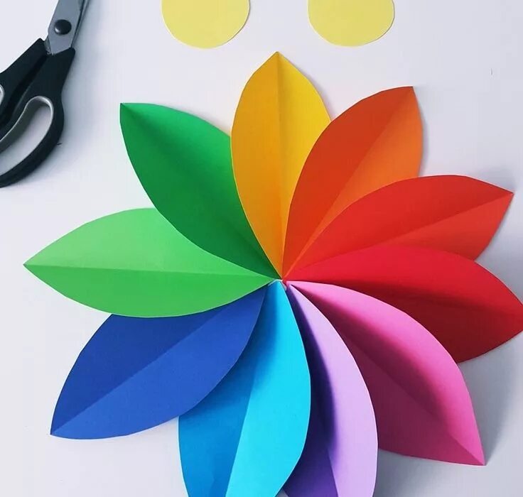 Поделки самоделки из цветной бумаги Papierblumen basteln: Blumen Wanddeko basteln mit Kindern Paper flowers, Kinderg