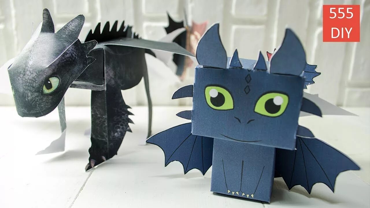 Поделки самоделки как сделать дракона DIY Toothless Dragon HTTYD Paper Craft Toys - YouTube