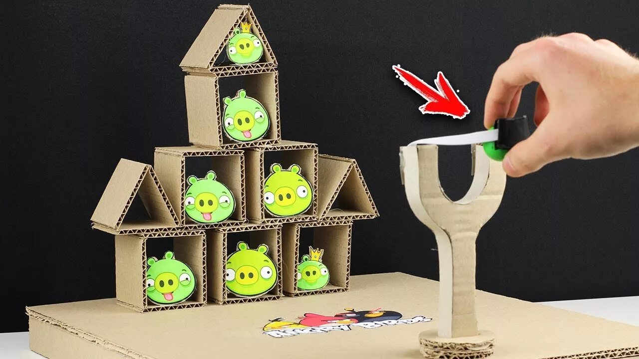 Поделки самоделки как сделать игру How to Make ANGRY BIRDS Gameplay from CARDBOARD DIY Real Life Angry Birds - YouT
