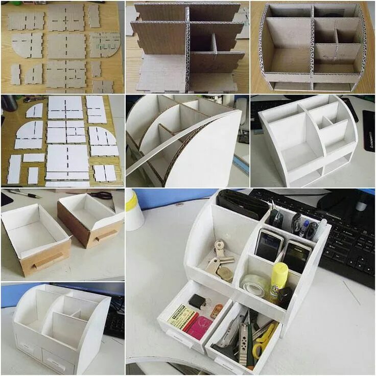 Поделки самоделки как сделать органайзер Pin by Thais Rodrigues on Criatividades Desk organization diy, Diy desktop organ