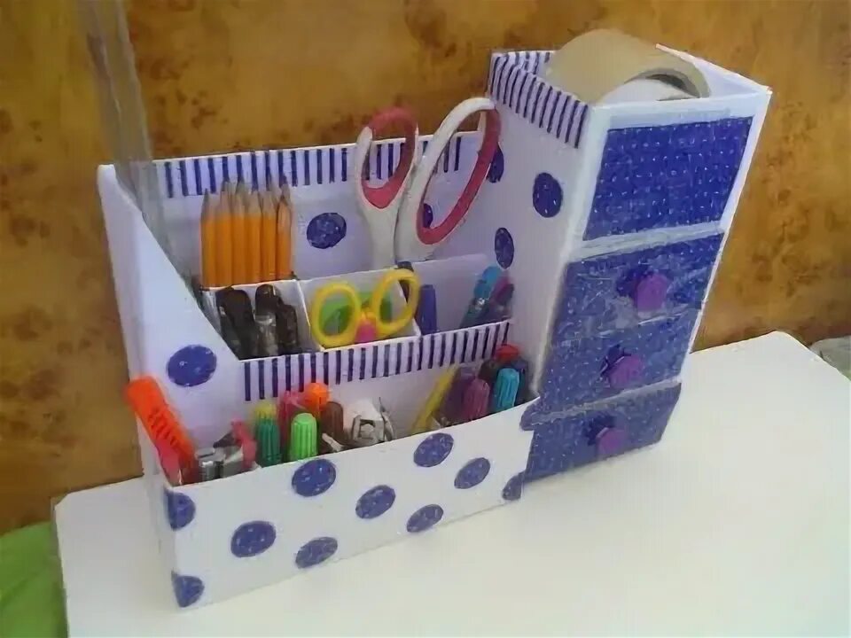 Поделки самоделки как сделать органайзер How to make :: Desk top organizer - YouTube Diy schreibtischorganisation, Diy ba