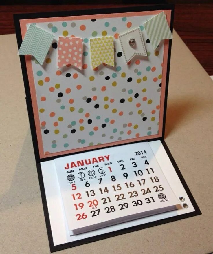 Поделки самоделки календарь 2014 SAB Sweet Sorbet and Banner Blast Card Calendar Easel Diy calendar, Diy des