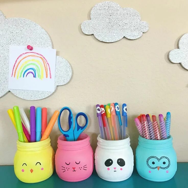 Поделки самоделки канцелярия своими руками DIY Animal Painted Mason Jars Diy and crafts sewing, Painted mason jar crafts, J