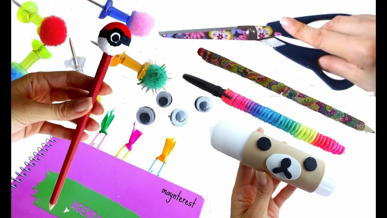 Поделки самоделки канцелярия своими руками DIY DECORATE SCHOOL SUPPLIES - YouTube