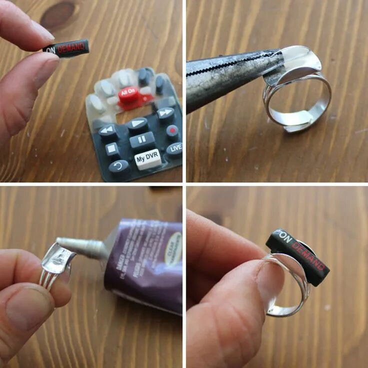 Поделки самоделки кнопка How to Repurpose Remote Controls into Tech-cessories Tech jewelry, Diy rings tut