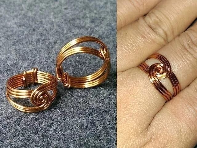 Поделки самоделки колечки Twisted Round Ring Copper jewelry handmade, Wire jewelry rings, Diy wire jewelry