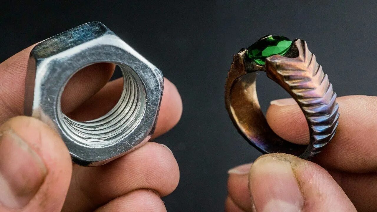 Поделки самоделки колечки Turned a Hex Nut into BEAUTIFUL Ring- Using Only Hand Tools How to make rings, D