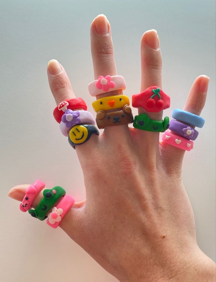 Поделки самоделки колечки chunky funky ring Polymer clay ring, Clay jewelry diy, Diy clay crafts