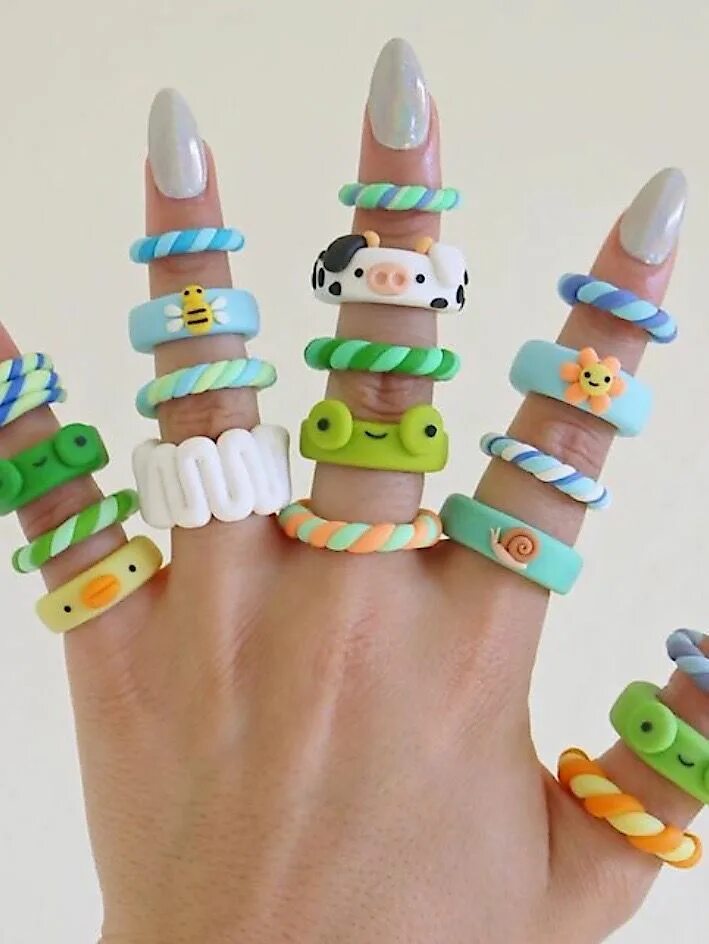 Поделки самоделки колечки Pin auf *rings Basteln und selbermachen, Basteln mit fimo, Handgemachtes fimo