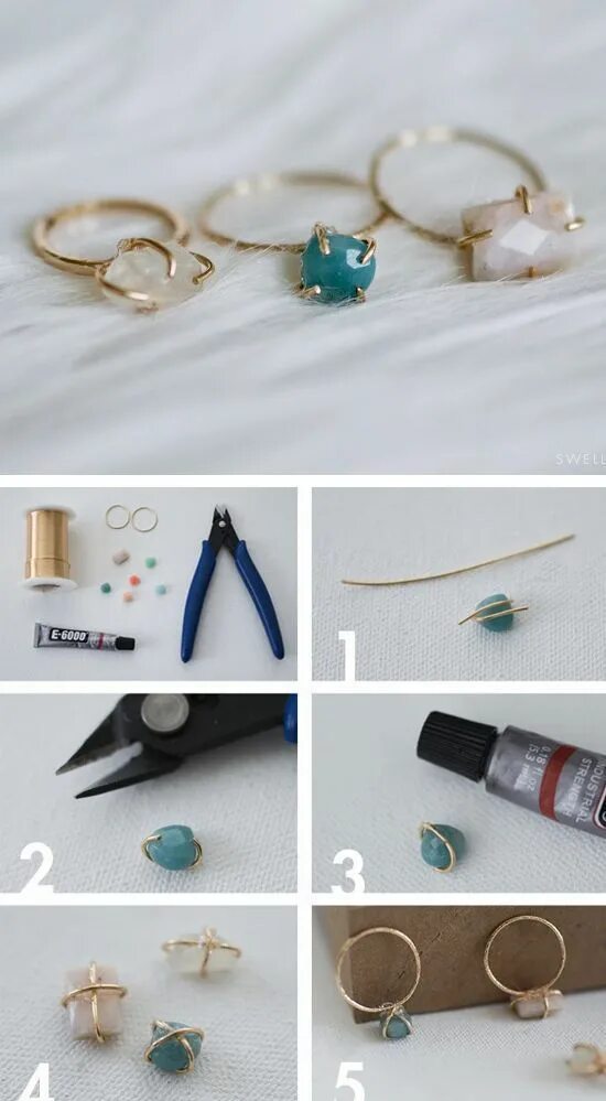 Поделки самоделки колечки diy-delicate-stone-ring Jewelry projects, Diy rings, Handmade jewelry
