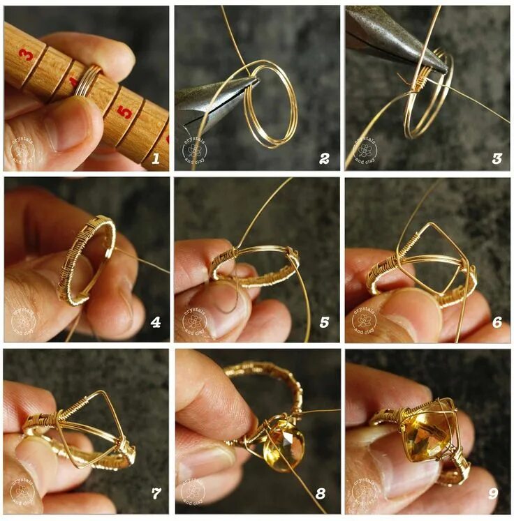 Поделки самоделки кольцо How to make wire wrapped rings for three different shape gemstones Wire jewelry 