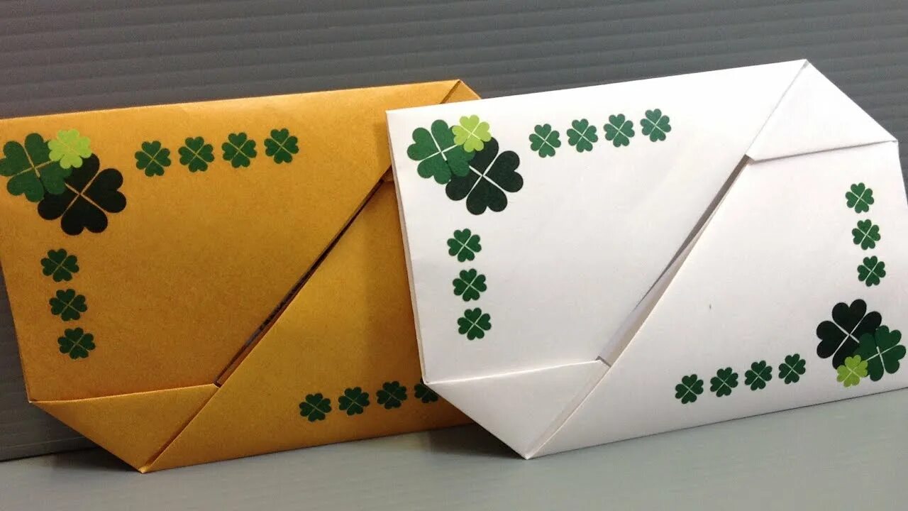 Поделки самоделки конверты Origami St. Patrick's Gift Card Envelopes - Print at Home - YouTube