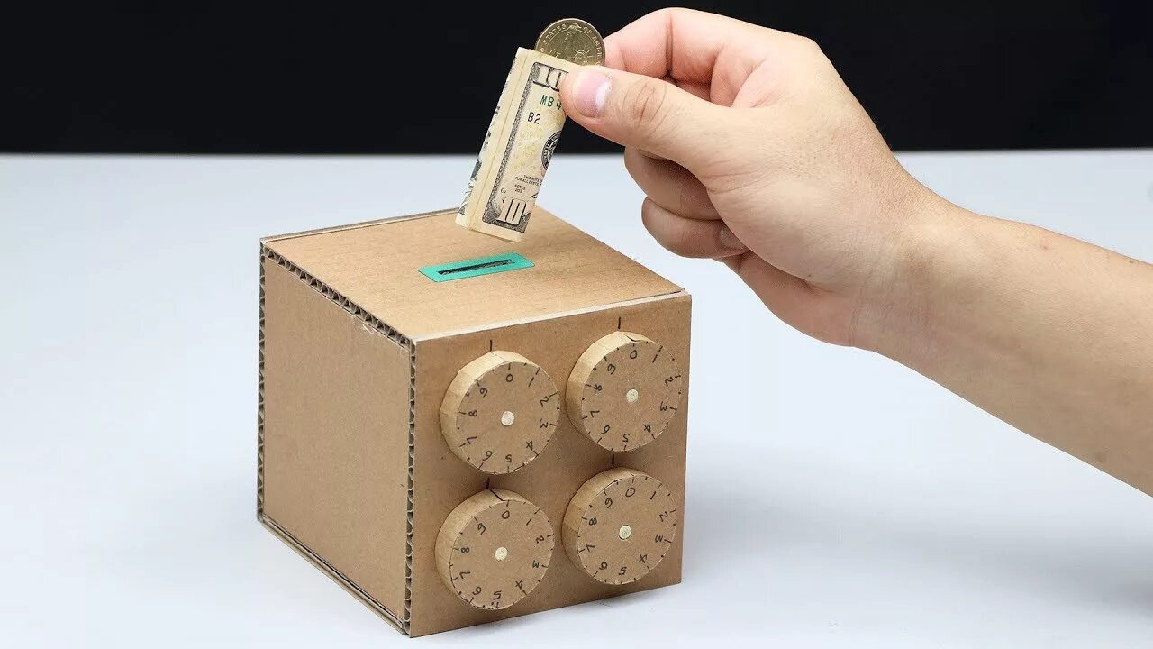 Поделки самоделки копилка Wow! Amazing Safe Box 4 Digit Password DIY from Cardboard - YouTube