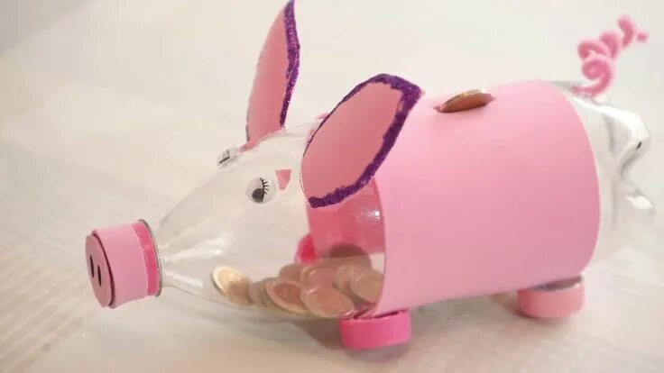 Поделки самоделки копилка How to Piggy Bank Pig with Plastic Bottle- HomeArtTv By Juan Gonzalo Angel Hacer