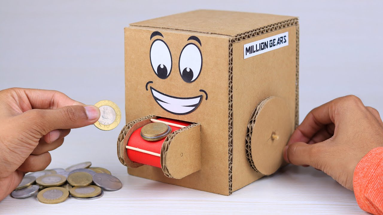 Поделки самоделки копилка How To Make Coin Bank From Cardboard Amazing Cardboard Project - YouTube