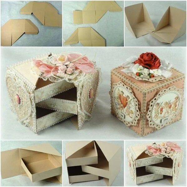 Поделки самоделки коробка DIY Secret Jewelry Box from Cardboard Украсить коробку, Шкатулка своими руками, 