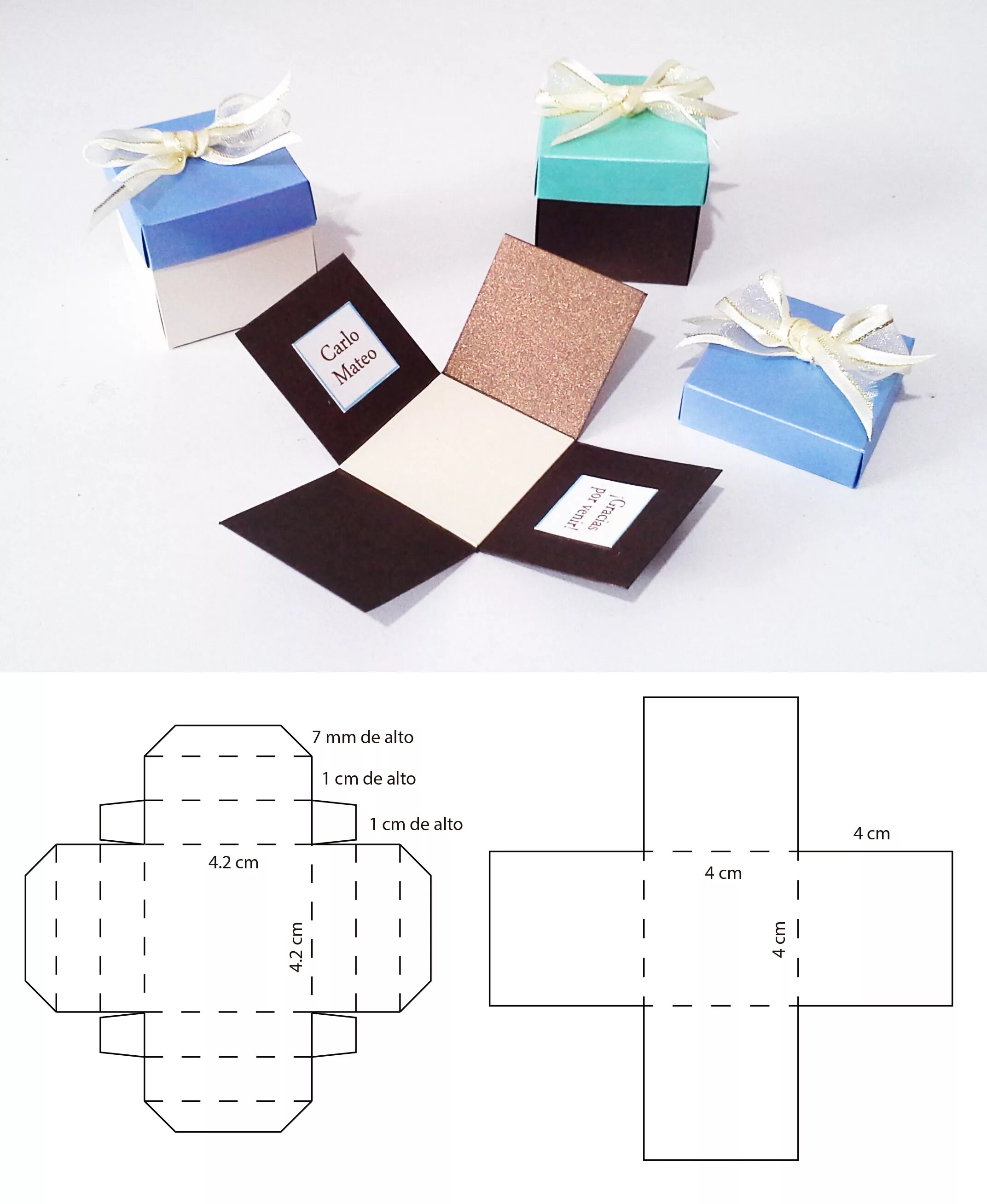 Поделки самоделки коробочка Recuerdito para bautizo y baby shower Gift box template, Diy crafts for gifts, P
