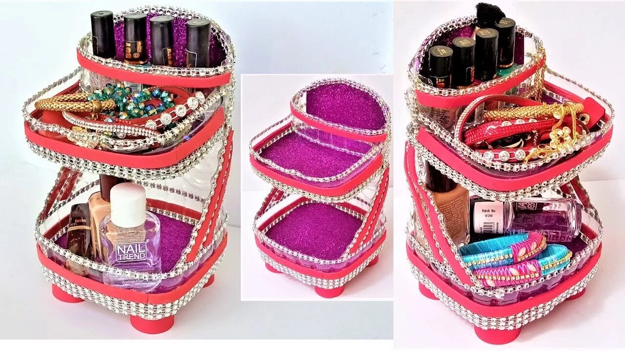 Поделки самоделки косметика Organizer / Rack From Single Plastic Jar Plastic Bottle Reuse Ideas Hand Made Cr