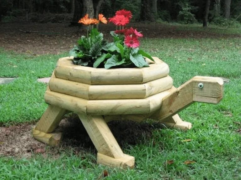 Поделки самоделки куроми Build a Beautiful DIY Wooden Turtle Planter With 4 Simple Materials Landscape ti