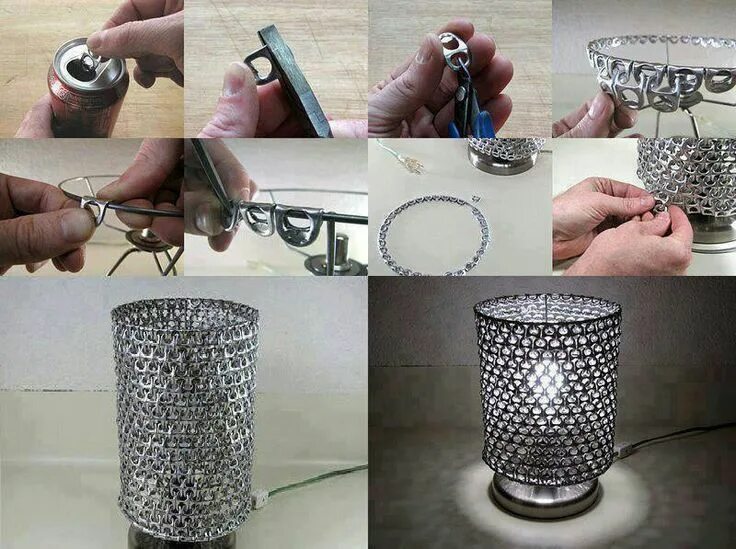 Поделки самоделки лайфхаки Pin by Monique Witte on Crafts Diy handmade, Pop cans, Diy lamp shade