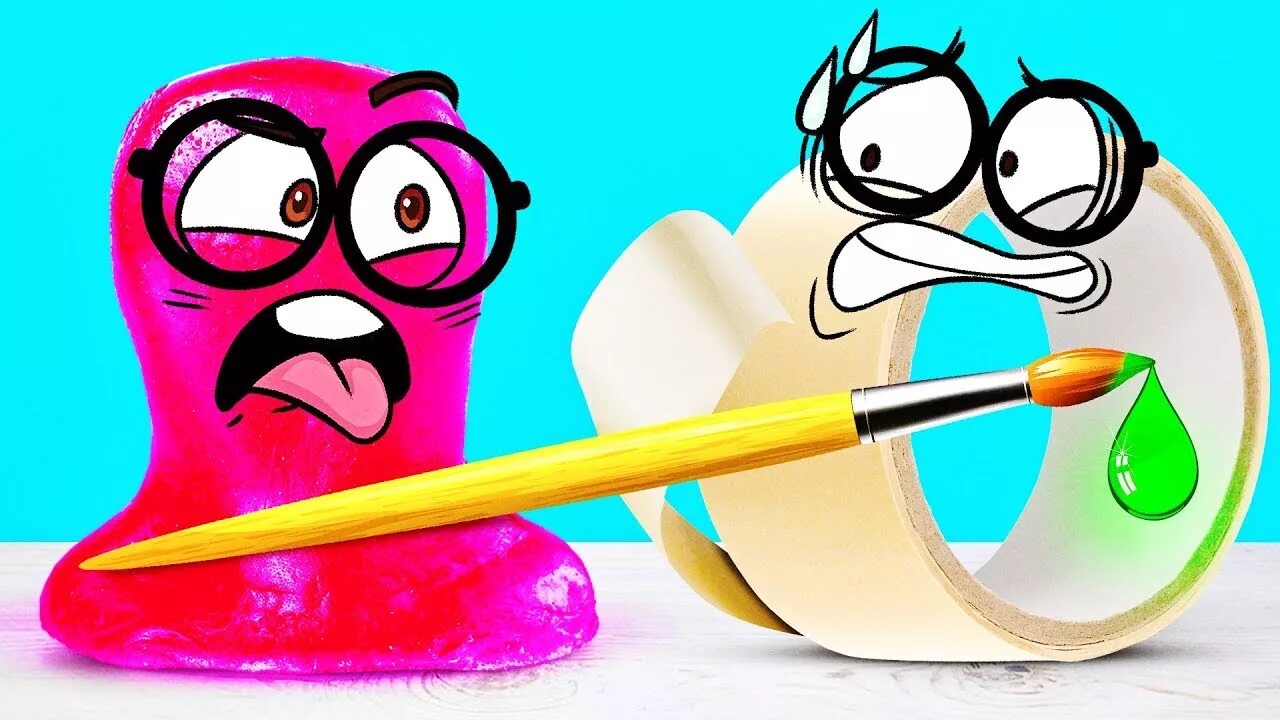 Поделки самоделки ловкий слайм сэм AMAZING DRAWING IDEA WITH SCOTCH TAPE from Slime Sam - YouTube