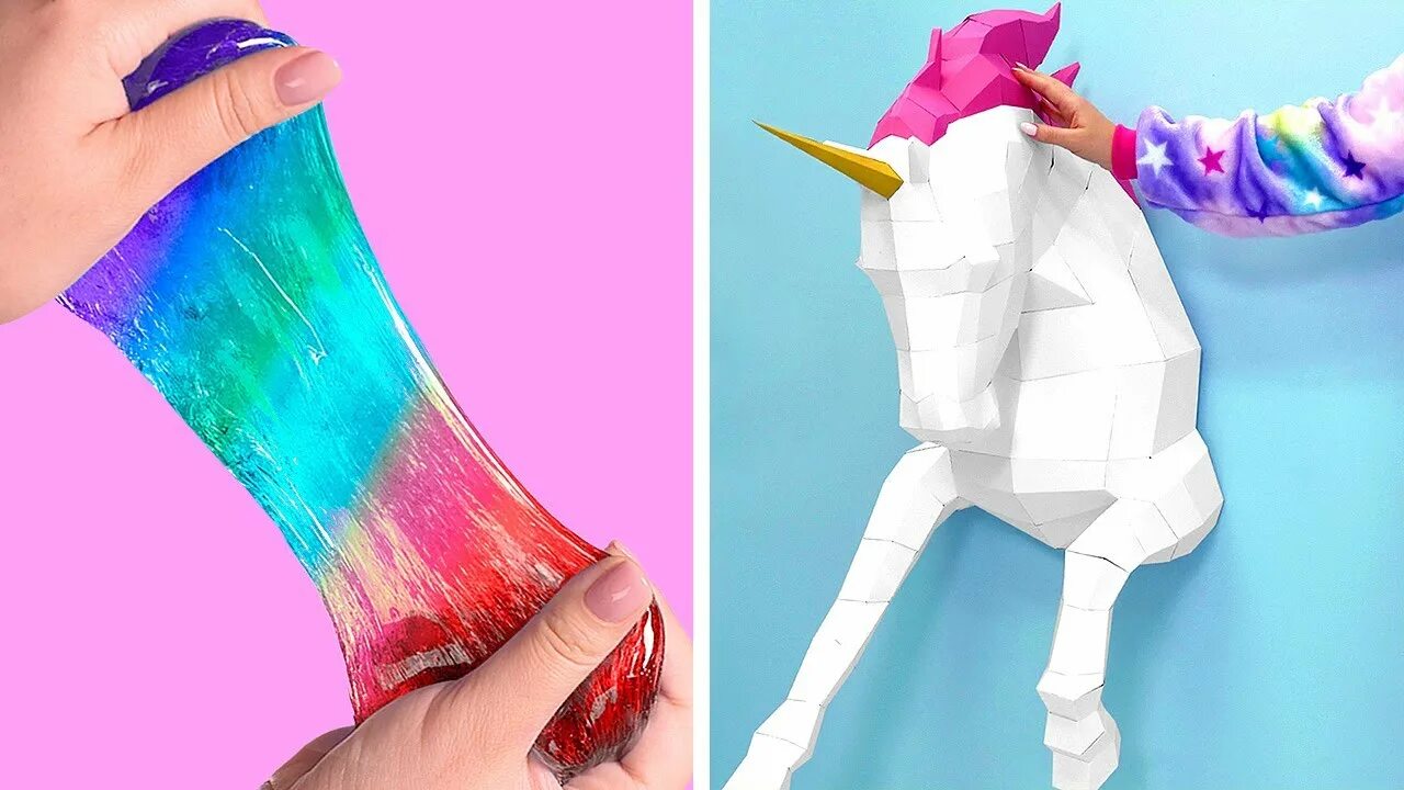 Поделки самоделки ловкий слайм сэм UNIQUE UNICORN CRAFTS DIY Papercraft Unicorn And Unicorn Slime - YouTube