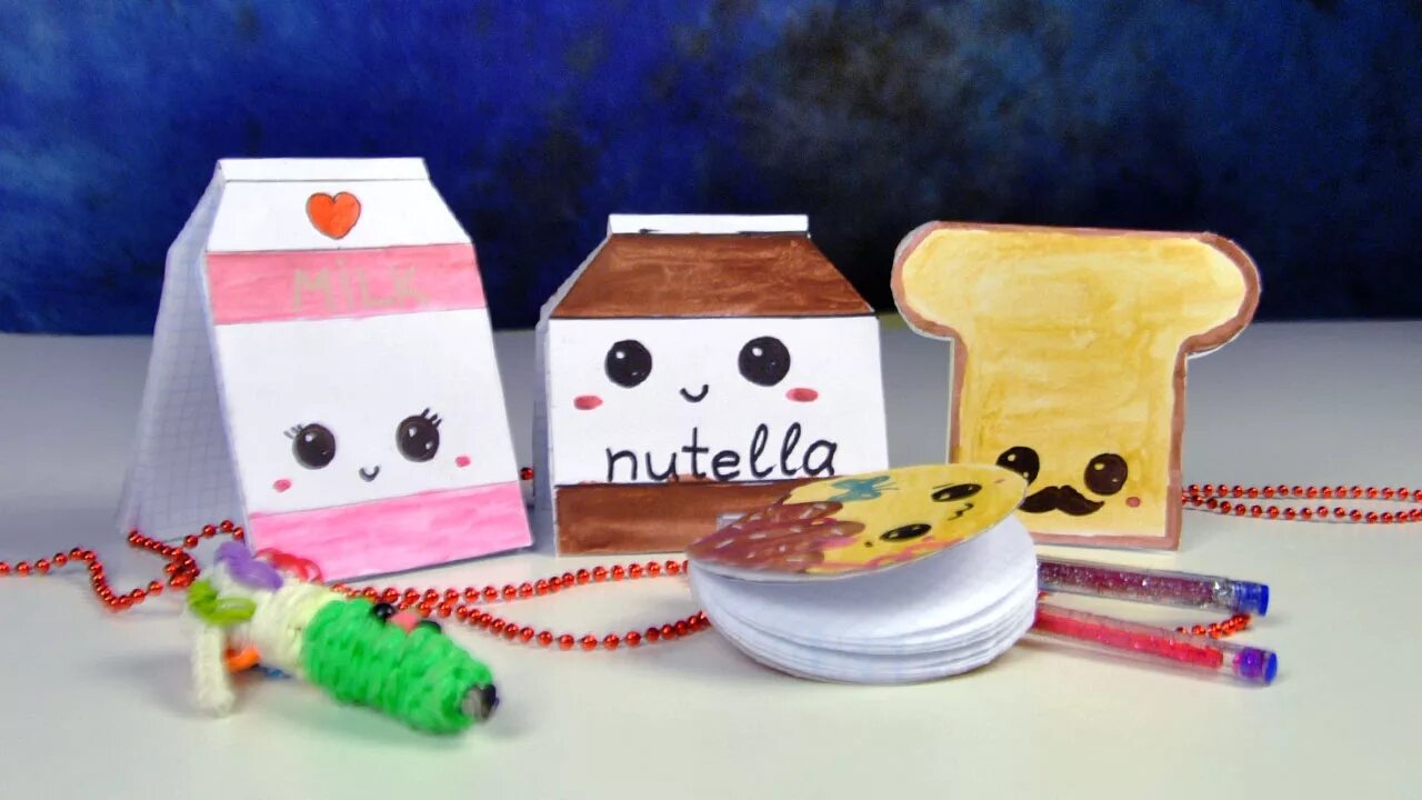 Поделки самоделки милые DIY Kawaii ВКУСНЫЕ БЛОКНОТИКИ ИЗ 1 ПРОСТОЙ ТЕТРАДКИ Школьные принадлежности на б