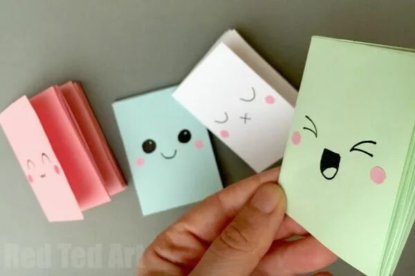 Поделки самоделки мини блокнот DIY Mini Notebook From A Sheet Of Paper - Red Ted Art - Make crafting with kids 
