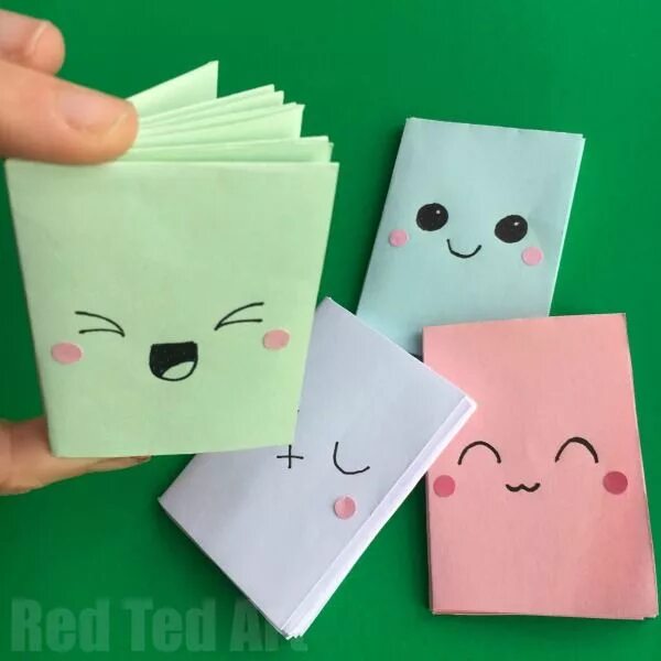 Поделки самоделки мини блокнот DIY Mini Notebook From A Sheet Of Paper - Red Ted Art - Kids Crafts Mini books d